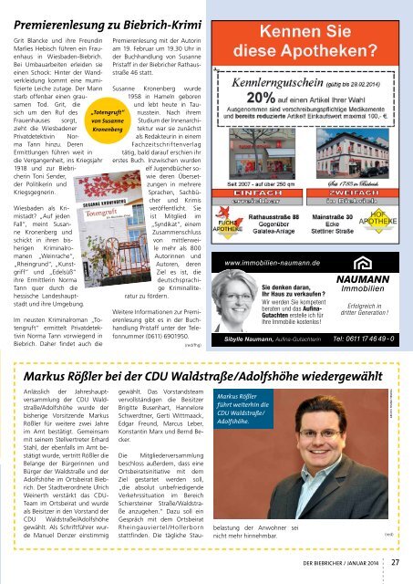 DER BIEBRICHER, Ausgabe 266, Januar 2014