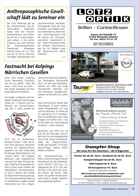 DER BIEBRICHER, Ausgabe 266, Januar 2014