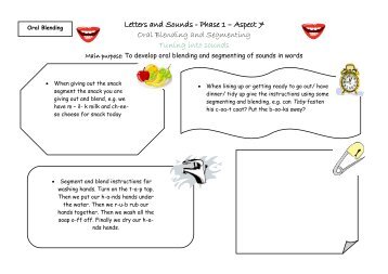 Letters and Sounds - Phase 1 â€“ Aspect 7 Oral Blending and ...