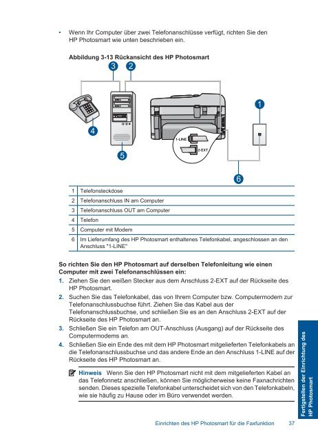 3 Fertigstellen der Einrichtung des HP Photosmart - business it