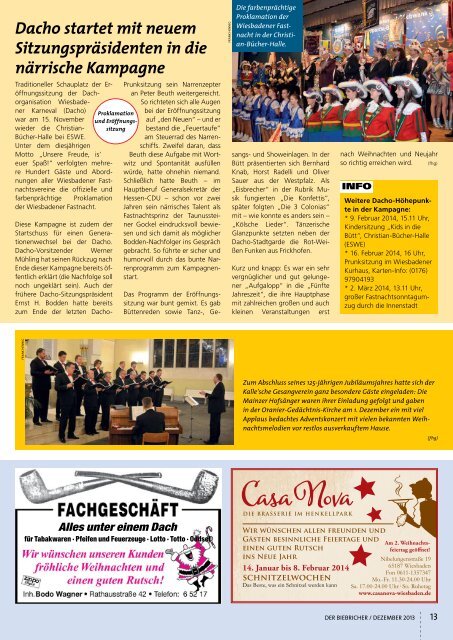DER BIEBRICHER, Ausgabe 265, Dezember 2013