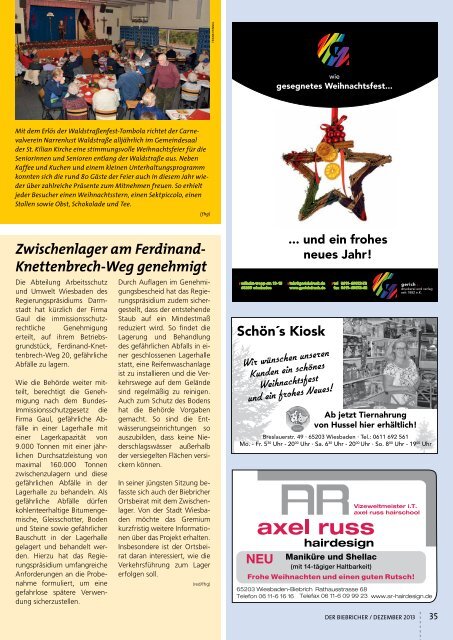 DER BIEBRICHER, Ausgabe 265, Dezember 2013