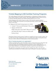 Trimble Mapping & GIS Certified Training Programs - Seiler
