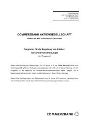 Nachtrag III - Commerzbank AG