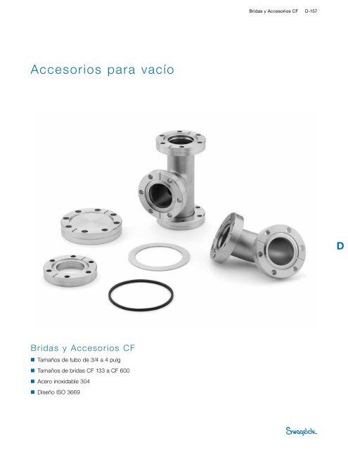 Accesorios para vacÃ­o: Bridas y Accesorios CF (MS-03 ... - Swagelok