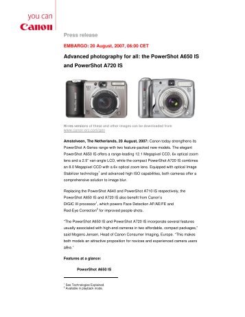 Press release Advanced photography for all: the ... - Canon Europe