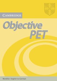 Objective PET wordlist - Cambridge University Press