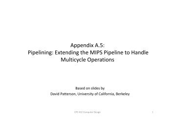 Extending the MIPS Pipeline to Handle Multicycle Operations