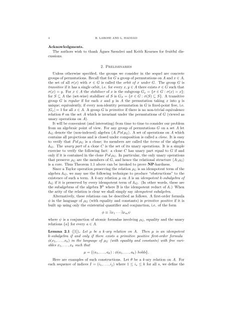 COLOURINGS OF HYPERGRAPHS, PERMUTATION GROUPS ...