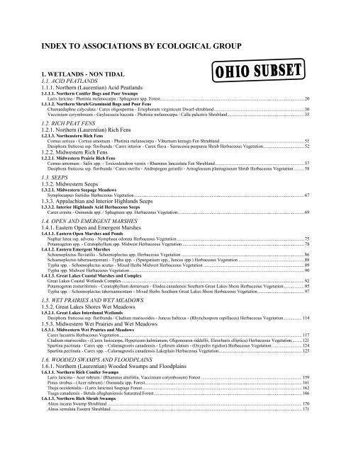 Ohio subset of Plant Communities of the Midwest ... - NatureServe