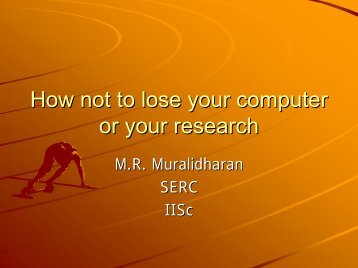 How not to lose your computer or your research - SERC