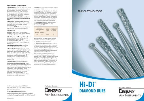 Hi-DiÂ® Diamond Burs - Dentsply