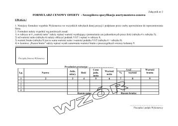 FORMULARZ CENOWY OFERTY - SzczegÃ³Åowa specyfikacja ...