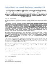 comunicato stampa - press release - Circuito Internazionale Napoli