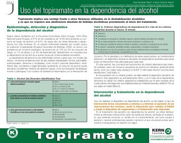 Topiramato y dependencia al alcohol - KERN Pharma