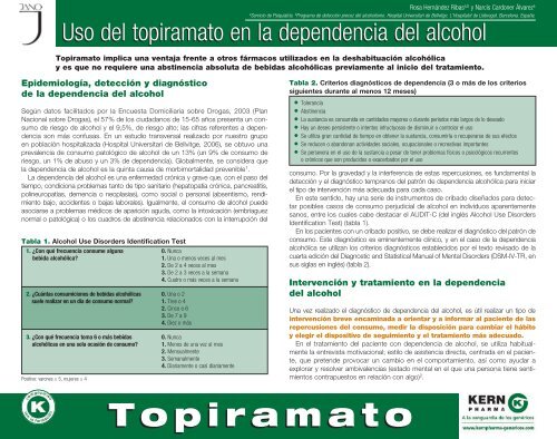 Topiramato y dependencia al alcohol - KERN Pharma