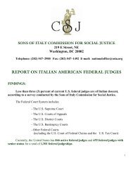 REPORT ON ITALIAN AMERICAN FEDERAL JUDGES