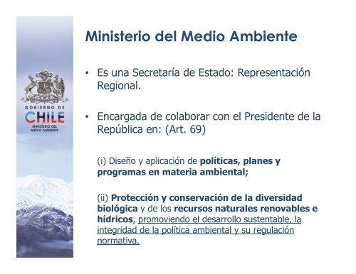 Nueva Institucionalidad Ambiental Chilena - Siss