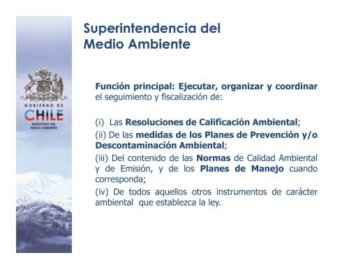 Nueva Institucionalidad Ambiental Chilena - Siss