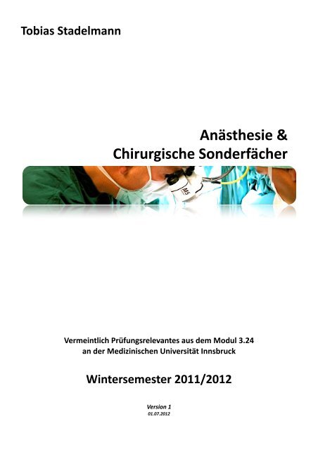 AnÃƒÂ¤sthesie & Chirurgische SonderfÃƒÂ¤cher Tobias ... - anthropia