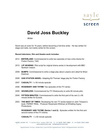 David Joss Buckley - Sayle Screen