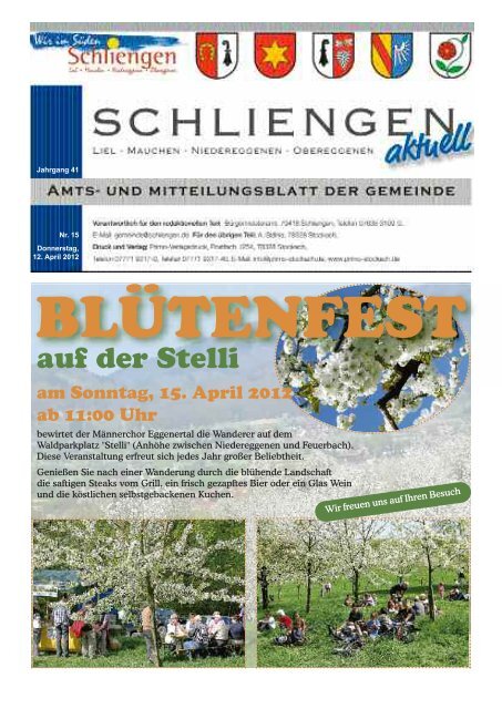Mitteilungsblatt KW 15 - Gemeinde Schliengen