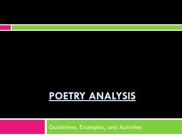 poetry analysis essay powerpoint poetry analysis essay powerpoint