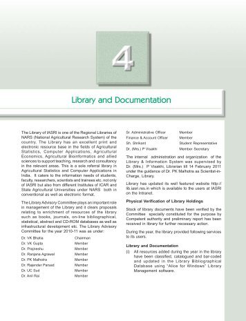 Library and Documentation - IASRI