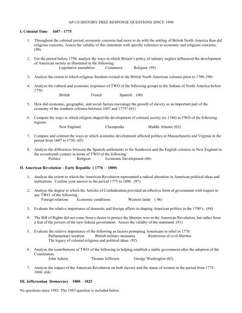 Ap us history free response essay example image