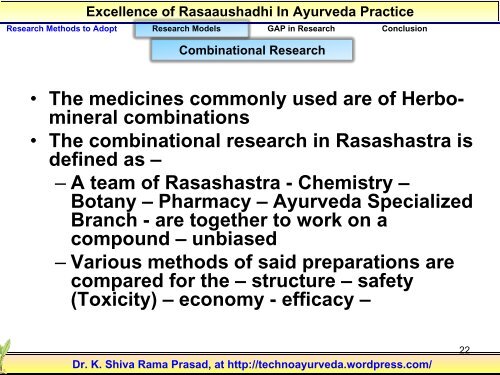 Our Role in Establishment of Rasa-Aushadhi ... - Techno Ayurveda