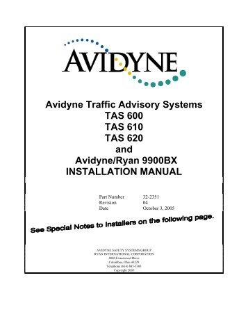 ATS-9900BX Installation Manual - AeroElectric Connection