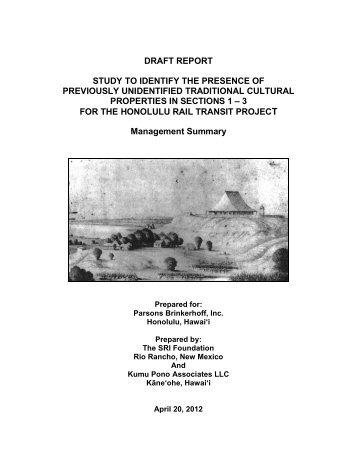 draft report study to identify the presence of - Honolulu Rail Transit ...