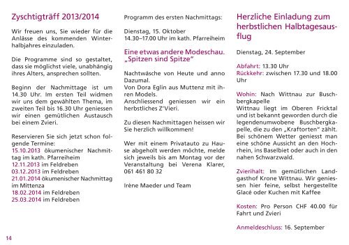 r e f o r m i e r t e - Evangelisch reformierte Kirchgemeinde Muttenz