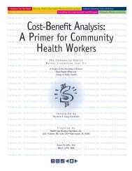 Cost-Benefit Analysis: A Primer for Community Health Workers . . 107