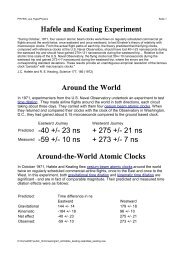 Hafele and Keating Experiment Around the World Predicted -40 + ...