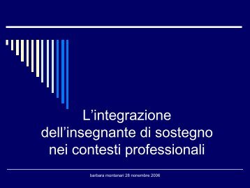 L'integrazione dell'insegnante di sostegno nei ... - USP di Piacenza