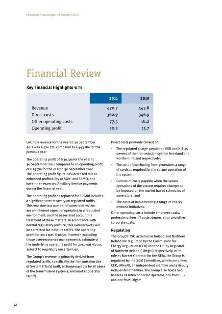 EirGrid plc Annual Report 2011