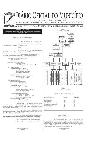 Dom 13 de fevereiro de 2004 -... - Prefeitura Municipal do Natal