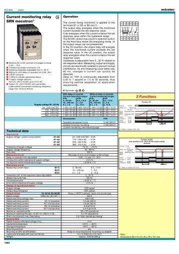 Current monitoring relay SRN mecotronÂ® 2 Functions - Entrelec