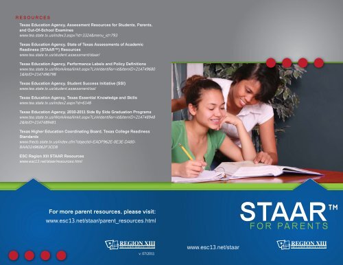 STAAR Brochure for parents - Region 13