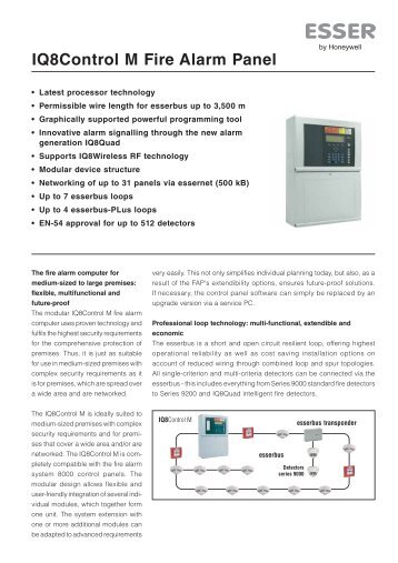 IQ8Control M Fire Alarm Panel - IES