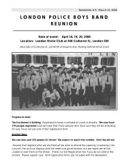 LONDON POLICE BOYS BAND REUNION - London Police Service