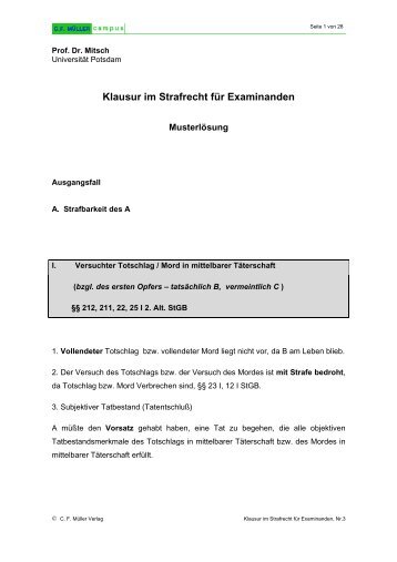 Klausur im Strafrecht für Examinanden - CF Müller Campus