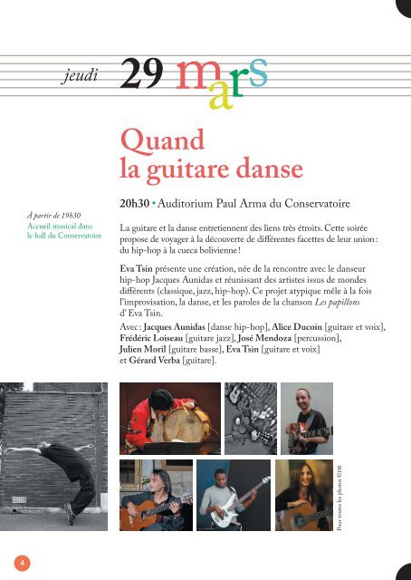 Le programme des rencontres internationales de la Guitare 2012