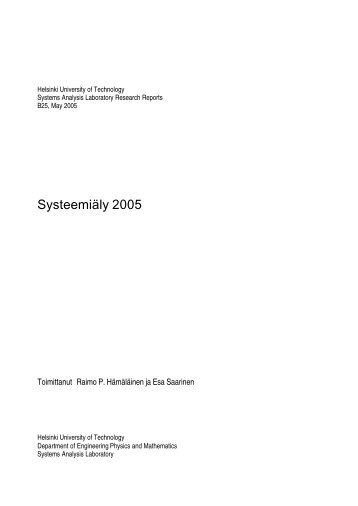 Systeemiäly 2005 - Systeemianalyysin laboratorio