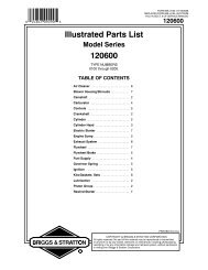 Illustrated Parts List 120600 - Briggs & Stratton