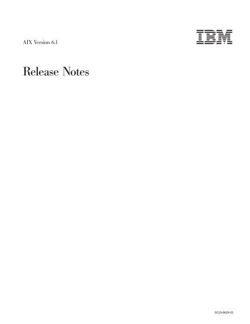 AIX 6.1 Release Notes - IBM