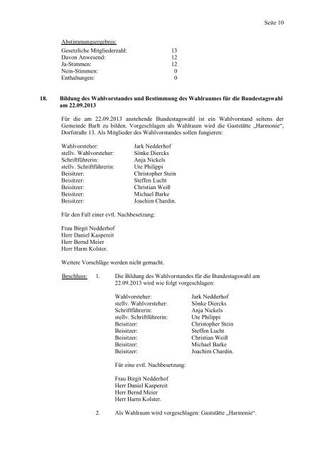 1. Ã¶ffentliche Sitzung vom 20.06.2013 - Amt Mitteldithmarschen