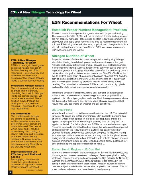 ESN Wheat Fact Sheet 0408.qxp - Agrium Wholesale