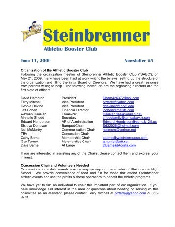 Athletic Booster Club - Steinbrenner High School